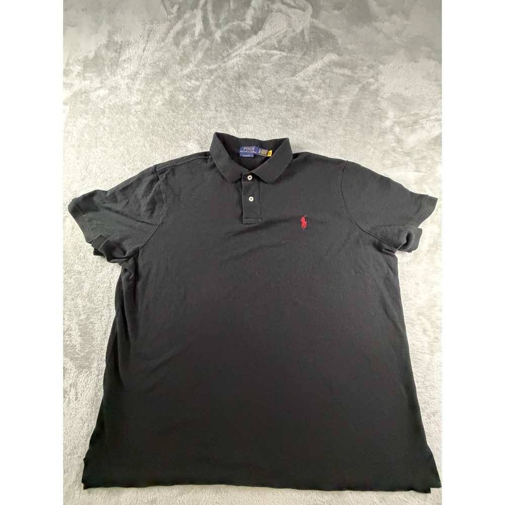 Polo Ralph Lauren Polo Shirt Mens XL Black Classic Fit Short Sleeve Pony Logo